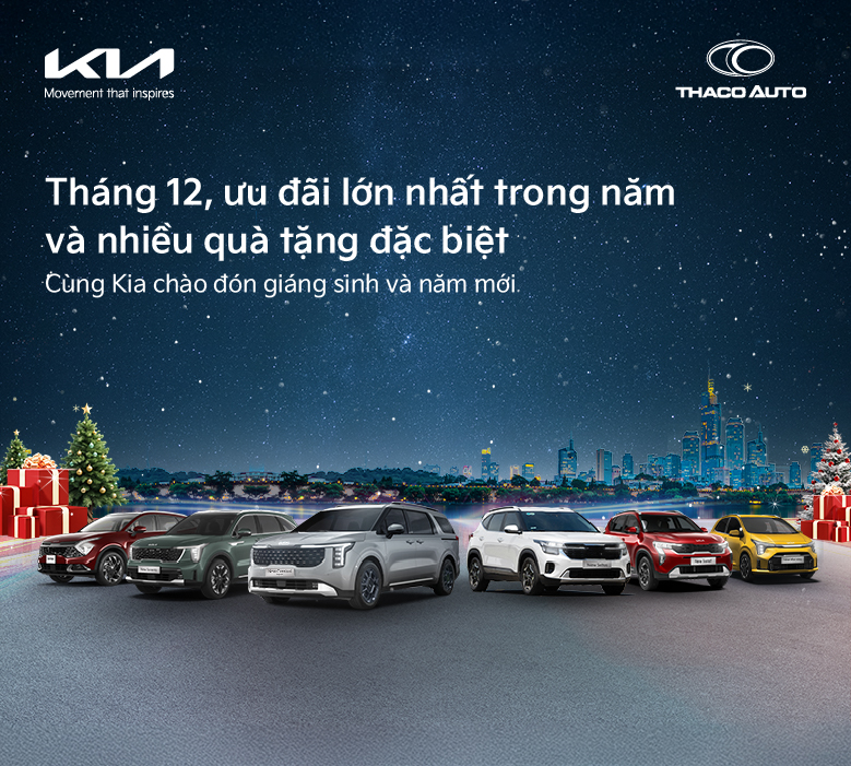 Tháng 12, Kia ưu đãi cao nhất trong năm lên đến 90 triệu đồng chào đón Giáng sinh và Năm mới