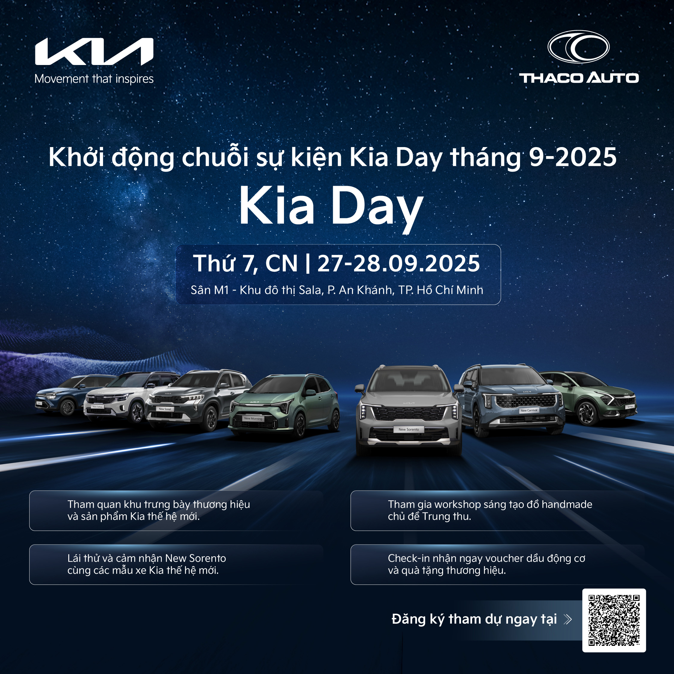 Ngày hội Kia: cơ hội đầu tiên lái thử, trải nghiệm Kia New Sorento và khám phá trọn vẹn các sản phẩm thế hệ mới của Kia